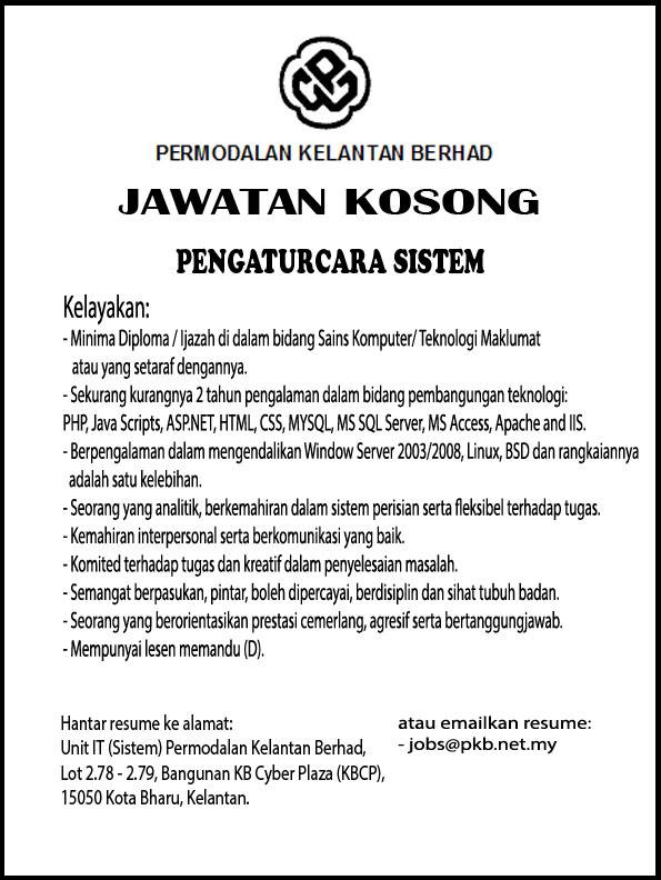 Jawatan Kosong di Permodalan Kelantan Berhad PKB - ejoeSolutions